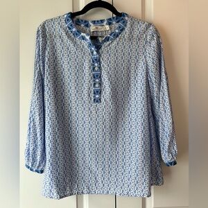 Vineyard Vines Watercolor Geo Print Mix Top in Geo Newport/White (Size S)